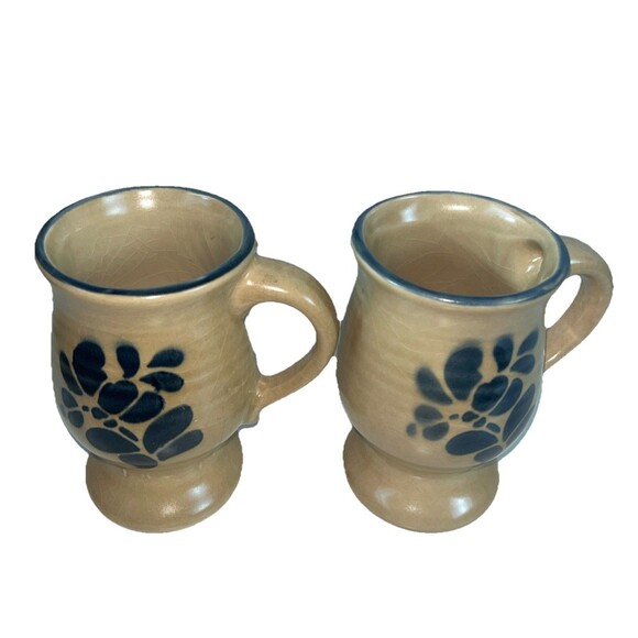 PFALTZGRAFF FOLK ART Footed Pedestal Mugs-Set of 2-Pre Owned - Picture 1 of 5